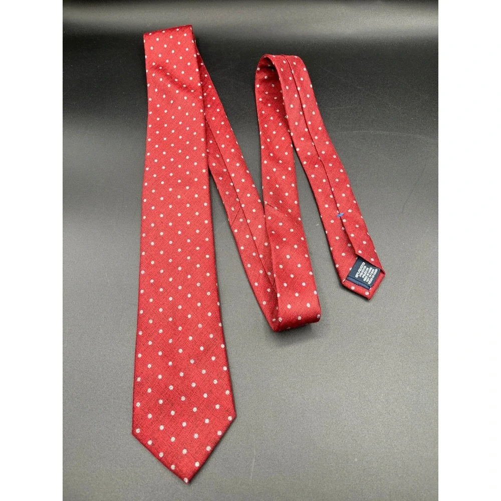 Vtg‎ Pair of Mens Neck Ties Paisley Polka Dot Burgundy Blue Mens Store Nautica